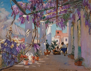 Veranda in Capri by Constantin Westchiloff [1877–1945]